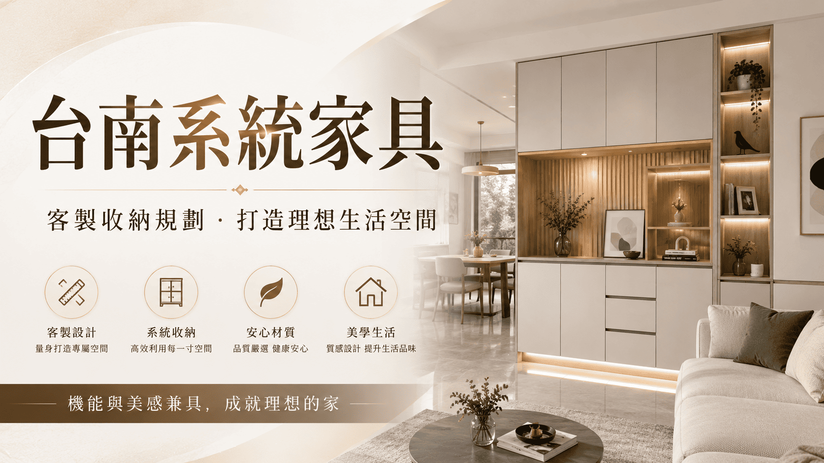 台南系統家具能依照空間尺寸、生活習慣與收納需求進行客製化設計