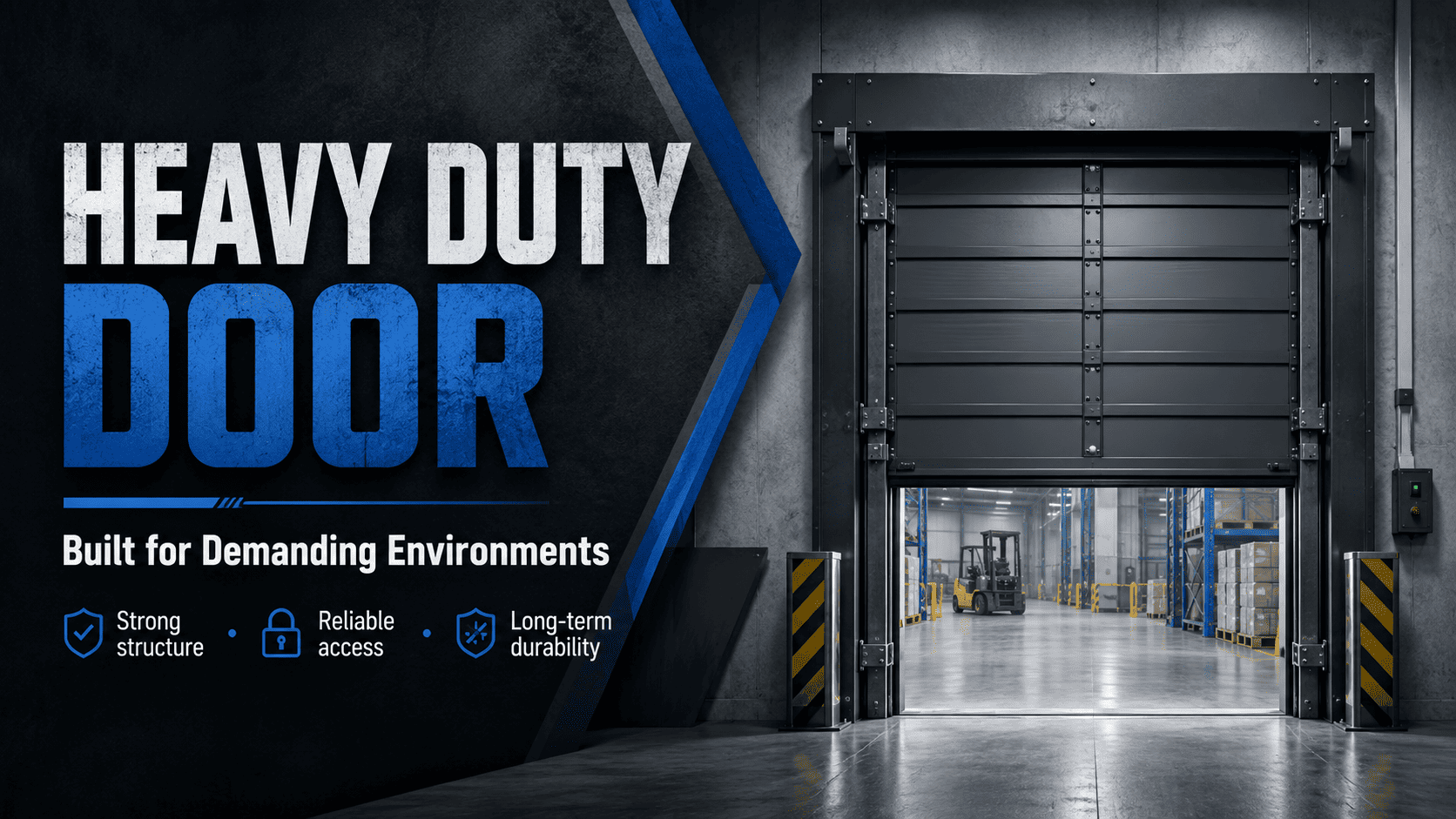 Heavy Duty Door refers to a high-strength door system designed for industrial, commercial