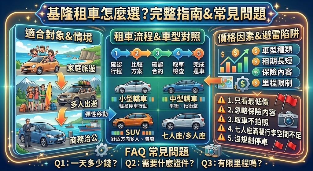 基隆租車怎麼選？價格、流程、車型選擇與租車避雷一次看懂