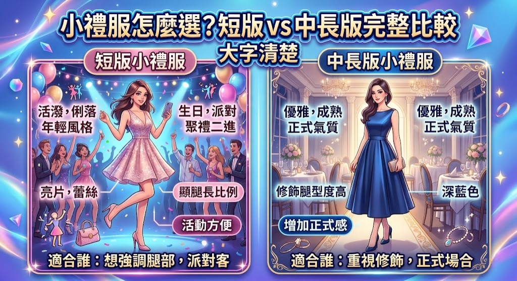 小禮服怎麼選?短版小禮服 vs 中長版小禮服完整比較指南