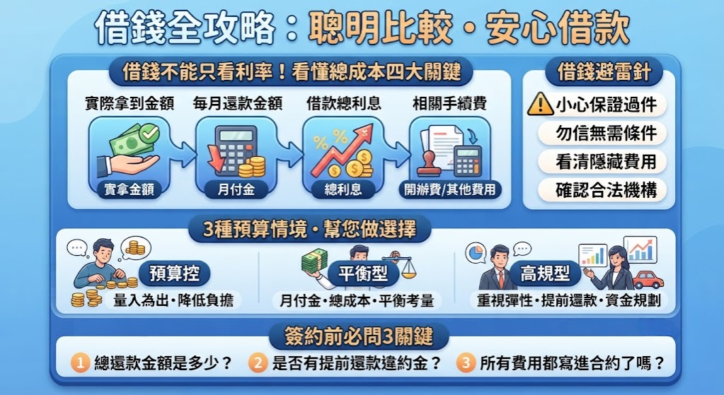 借錢費用怎麼算？利息、還款方式、常見方案與借款避雷一次看懂